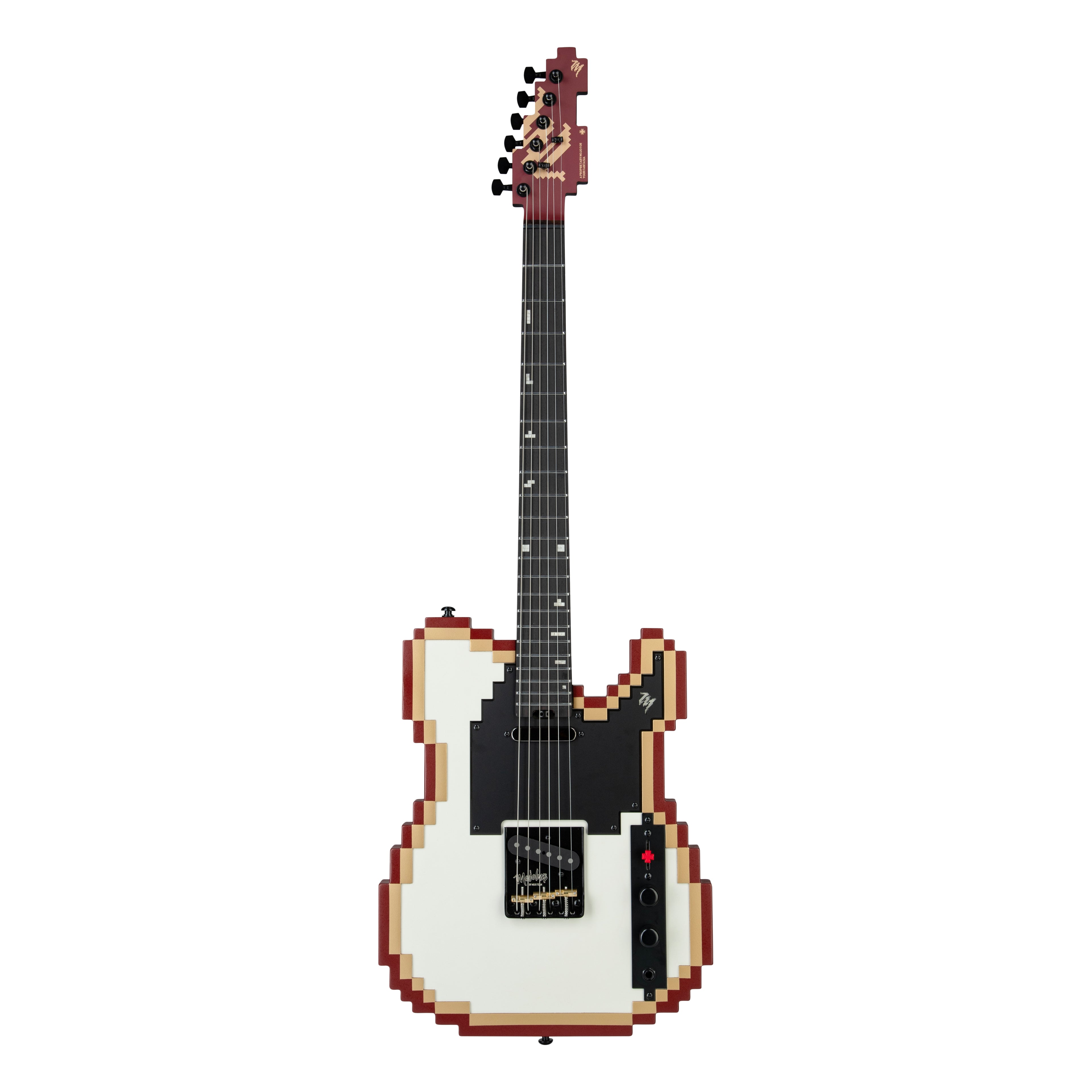 Use Code “Mojolnir2026” Save10% Mojolnir Stage-T Pixel Electric Guitar, Original 8-Bit Inspired Design, Semi-Hollow Lightweight Build, MTL-50 Alnico Pickups, Brass Compensated Bridge, Hard Case Included